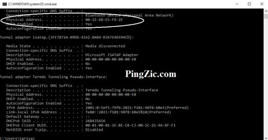 Physical-Address-in-Command-Prompt