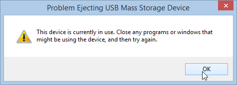 How to Fix “Problem Ejecting USB Mass Storage Device” in Windows 7, 8, 10